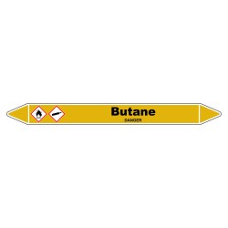 Marqueur de Tuyauterie Butane résistant grâce à son revêtement en Vinyle Laminé.