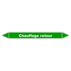Marqueur de Tuyauterie - Chauffage Retour - NFX 08-105 - Vinyle Laminé
