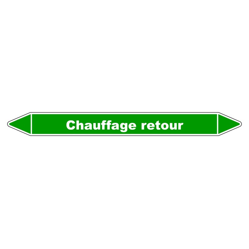 Marqueur de Tuyauterie - Chauffage Retour - NFX 08-105 - Vinyle Laminé