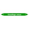 Marqueur de Tuyauterie - Chauffage Retour - NFX 08-105 - Vinyle Laminé