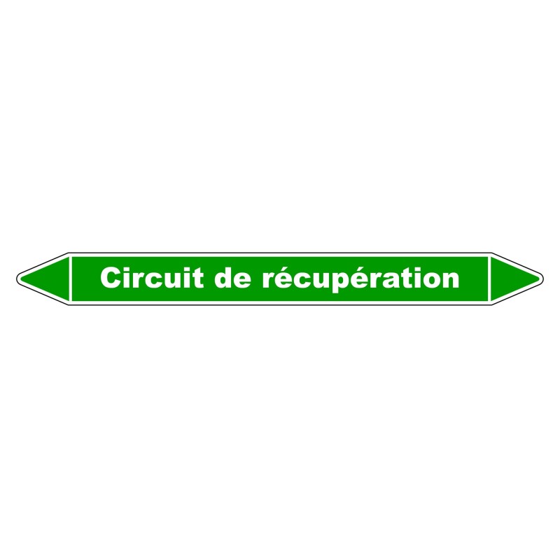 Marqueur de Tuyauterie "Circuit de récupération" en Vinyle Laminé