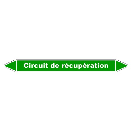 Marqueur de Tuyauterie "Circuit de récupération" en Vinyle Laminé