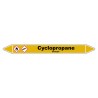 Marqueur de tuyauterie Cyclopropane en vinyle laminé, durable et visible.