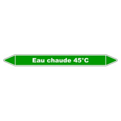 Marqueur de Tuyauterie - Eau chaude 45°C - NFX 08-105 - Vinyle Laminé
