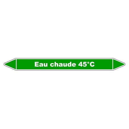 Marqueur de Tuyauterie - Eau chaude 45°C - NFX 08-105 - Vinyle Laminé