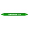 Marqueur de Tuyauterie - Eau chaude 45°C - NFX 08-105 - Vinyle Laminé