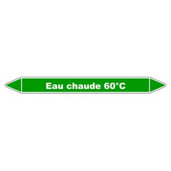 Marqueur de Tuyauterie - Eau chaude 60°C - NFX 08-105 - Vinyle Laminé
