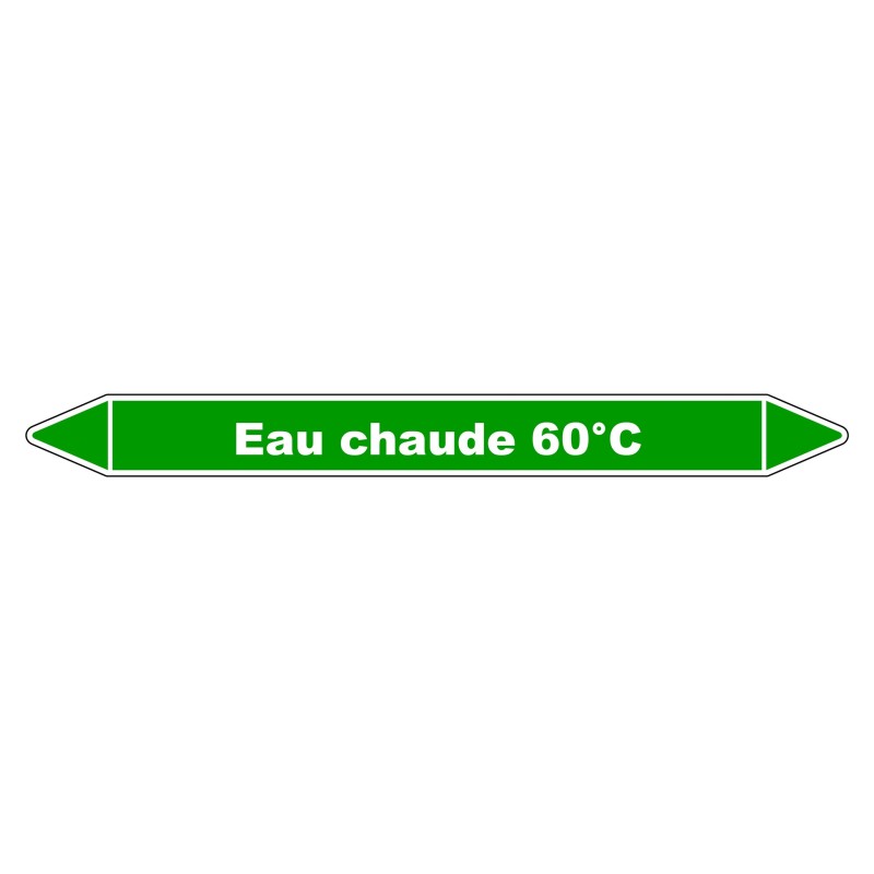 Marqueur de Tuyauterie - Eau chaude 60°C - NFX 08-105 - Vinyle Laminé