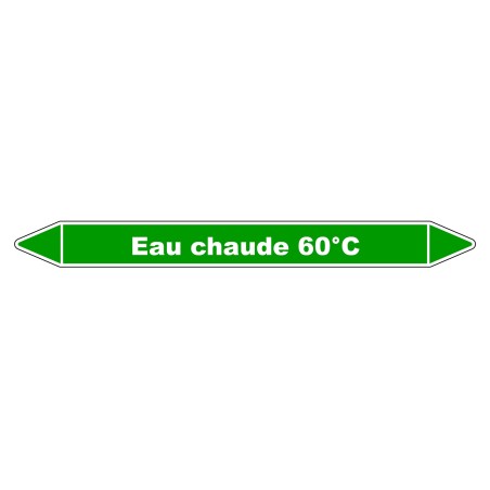 Marqueur de Tuyauterie - Eau chaude 60°C - NFX 08-105 - Vinyle Laminé
