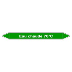 Marqueur de Tuyauterie - Eau Chaude 70°C - NFX 08-105 - Vinyle Laminé