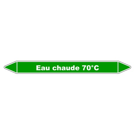 Marqueur de Tuyauterie - Eau Chaude 70°C - NFX 08-105 - Vinyle Laminé