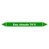Marqueur de Tuyauterie - Eau Chaude 70°C - NFX 08-105 - Vinyle Laminé