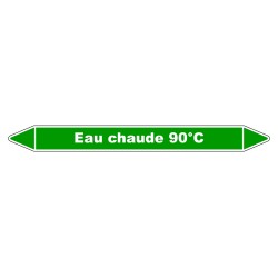 Marqueur de Tuyauterie - Eau chaude 90°C - NFX 08-105 - Vinyle Laminé