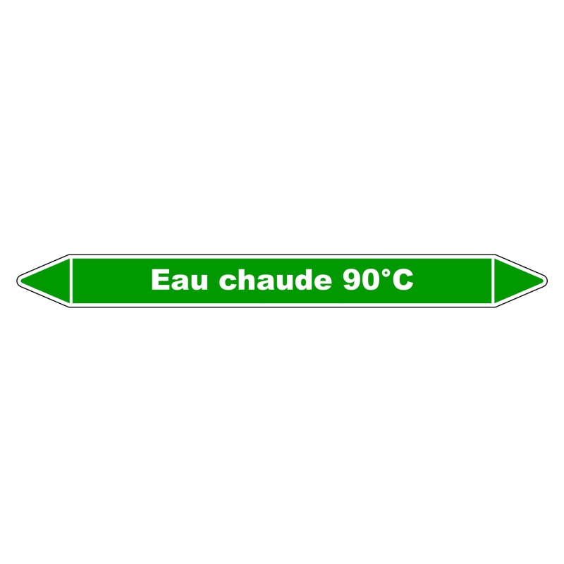 Marqueur de Tuyauterie - Eau chaude 90°C - NFX 08-105 - Vinyle Laminé