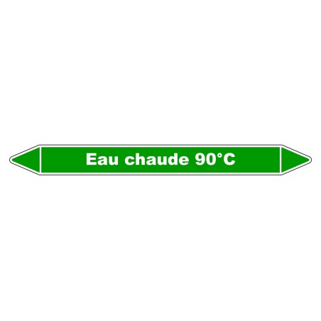 Marqueur de Tuyauterie - Eau chaude 90°C - NFX 08-105 - Vinyle Laminé