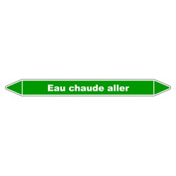 Marqueur de Tuyauterie - Eau Chaude Aller - NFX 08-105 - Vinyle Laminé