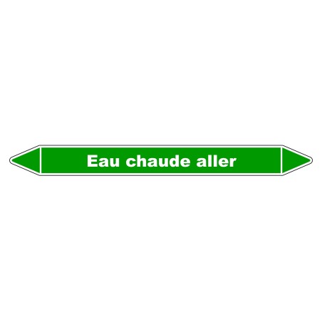 Marqueur de Tuyauterie - Eau Chaude Aller - NFX 08-105 - Vinyle Laminé