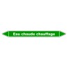 Marqueur de Tuyauterie - Eau Chaude Chauffage - NFX 08-105 - Vinyle Laminé