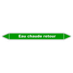 Marqueur de Tuyauterie - Eau Chaude Retour - NFX 08-105 - Vinyle Laminé
