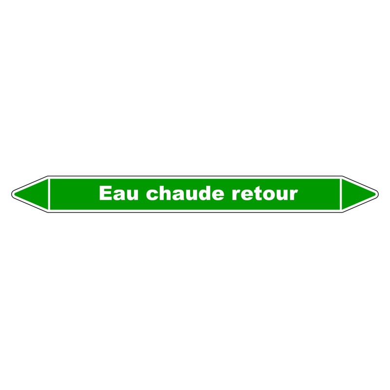 Marqueur de Tuyauterie - Eau Chaude Retour - NFX 08-105 - Vinyle Laminé