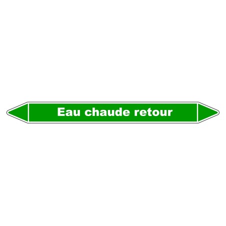 Marqueur de Tuyauterie - Eau Chaude Retour - NFX 08-105 - Vinyle Laminé