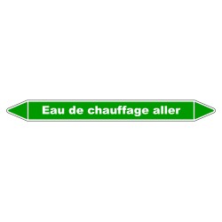 Marqueur de Tuyauterie - Eau de Chauffage Aller - NFX 08-105 - Vinyle Laminé
