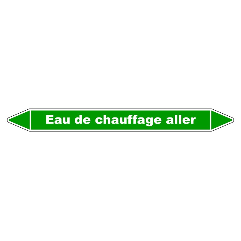 Marqueur de Tuyauterie - Eau de Chauffage Aller - NFX 08-105 - Vinyle Laminé