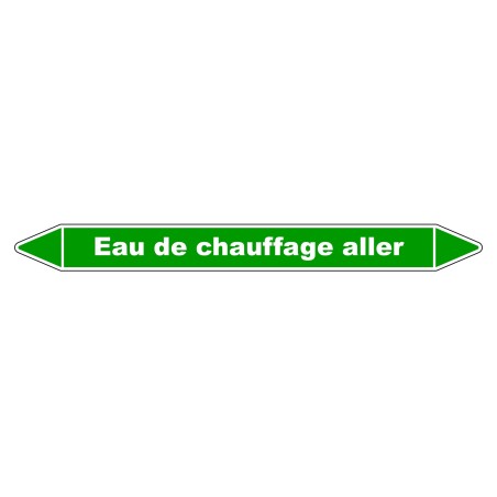 Marqueur de Tuyauterie - Eau de Chauffage Aller - NFX 08-105 - Vinyle Laminé