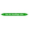Marqueur de Tuyauterie - Eau de Chauffage Aller - NFX 08-105 - Vinyle Laminé