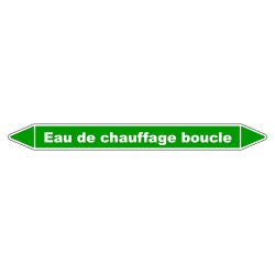 Marqueur de Tuyauterie "Eau de chauffage boucle" en Vinyle Laminé