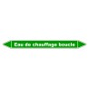 Marqueur de Tuyauterie "Eau de chauffage boucle" en Vinyle Laminé