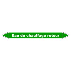 Marqueur de Tuyauterie - Eau de Chauffage Retour - NFX 08-105 - Vinyle Laminé