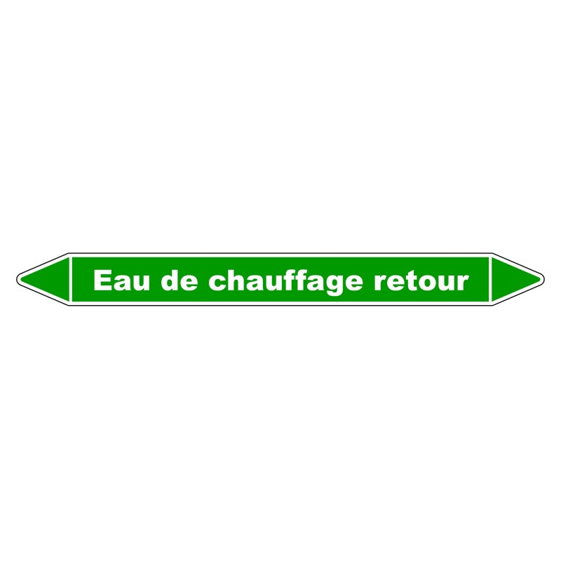 Marqueur de Tuyauterie - Eau de Chauffage Retour - NFX 08-105 - Vinyle Laminé