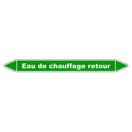 Marqueur de Tuyauterie - Eau de Chauffage Retour - NFX 08-105 - Vinyle Laminé