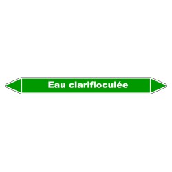 Marqueur de Tuyauterie "Eau clarifloculée" en Vinyle Laminé