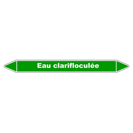 Marqueur de Tuyauterie "Eau clarifloculée" en Vinyle Laminé