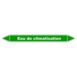 Marqueur de Tuyauterie "Eau de climatisation" en Vinyle Laminé