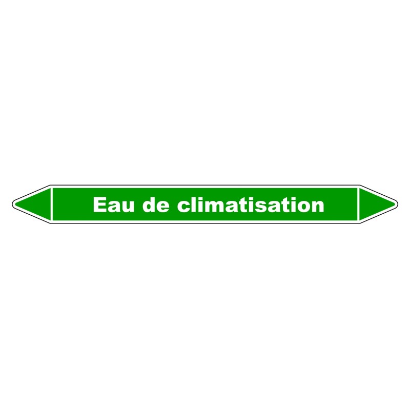 Marqueur de Tuyauterie "Eau de climatisation" en Vinyle Laminé