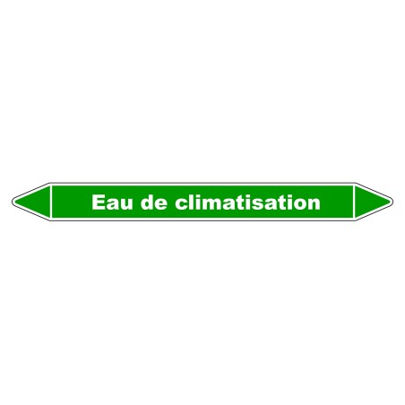 Marqueur de Tuyauterie "Eau de climatisation" en Vinyle Laminé