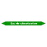 Marqueur de Tuyauterie "Eau de climatisation" en Vinyle Laminé
