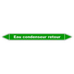 Marqueur de Tuyauterie "Eau condenseur retour" en Vinyle Laminé
