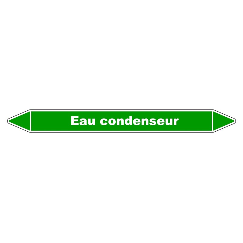 Marqueur de Tuyauterie - Eau condenseur - NFX 08-105 - Vinyle Laminé