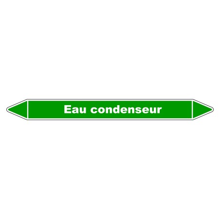 Marqueur de Tuyauterie - Eau condenseur - NFX 08-105 - Vinyle Laminé