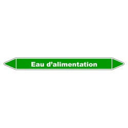 Marqueur de Tuyauterie "Eau d’alimentation" en Vinyle Laminé