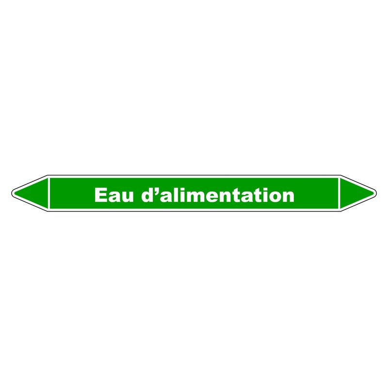 Marqueur de Tuyauterie "Eau d’alimentation" en Vinyle Laminé