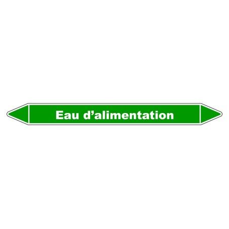 Marqueur de Tuyauterie "Eau d’alimentation" en Vinyle Laminé