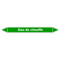 Marqueur de Tuyauterie "Eau de chauffe" en Vinyle Laminé