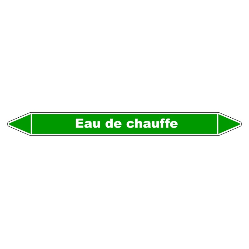 Marqueur de Tuyauterie "Eau de chauffe" en Vinyle Laminé