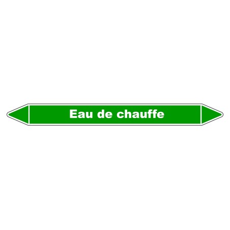 Marqueur de Tuyauterie "Eau de chauffe" en Vinyle Laminé