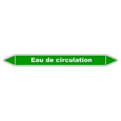 Marqueur de Tuyauterie - Eau de Circulation - NFX 08-105 - Vinyle Laminé